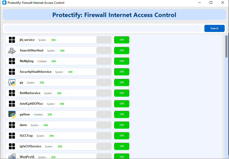 Firewall Dashboard Output